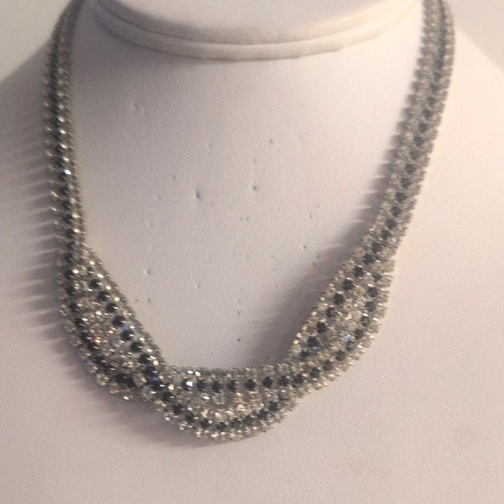 Vtg Deco Style Rhinestone Necklace